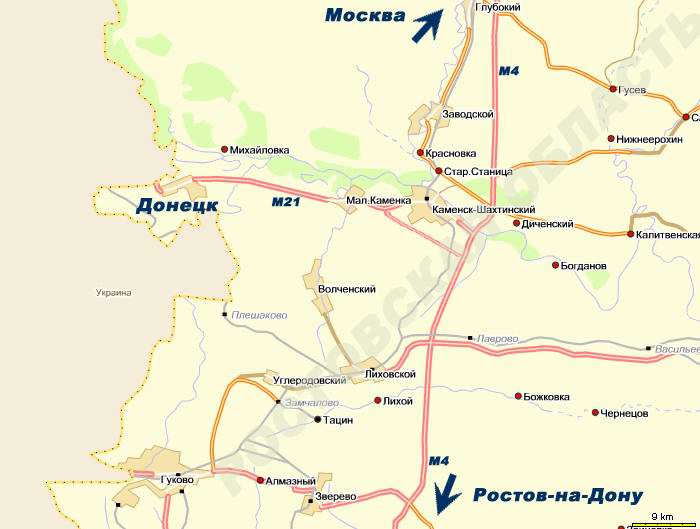 Схема проезда по Ростовской области
